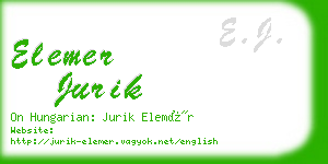 elemer jurik business card